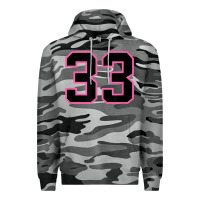 Slate Camo number 33 sports jersey athlete fan pink black lucky number t shirt Premium Hoodie - linhVisuals