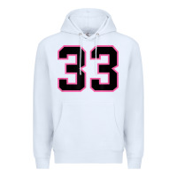 White number 33 sports jersey athlete fan pink black lucky number t shirt Premium Hoodie - linhVisuals
