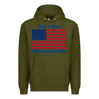 Army Green newback to back world war champs back Premium Hoodie - linhVisuals