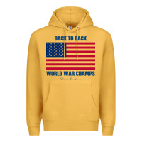 Mustard newback to back world war champs back Premium Hoodie - linhVisuals