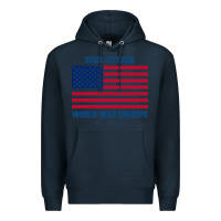 Navy newback to back world war champs back Premium Hoodie - linhVisuals