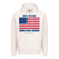 Pale Pink newback to back world war champs back Premium Hoodie - linhVisuals