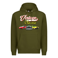 Army Green vintage classic oldies cars Premium Hoodie - linhVisuals