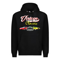 Black vintage classic oldies cars Premium Hoodie - linhVisuals