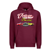 Burgundy vintage classic oldies cars Premium Hoodie - linhVisuals