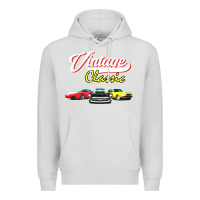 Dove Grey vintage classic oldies cars Premium Hoodie - linhVisuals