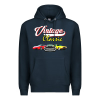 Navy vintage classic oldies cars Premium Hoodie - linhVisuals