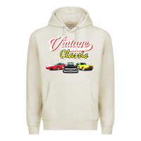 Oatmeal Heather vintage classic oldies cars Premium Hoodie - linhVisuals