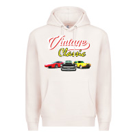 Pale Pink vintage classic oldies cars Premium Hoodie - linhVisuals