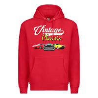 Red vintage classic oldies cars Premium Hoodie - linhVisuals