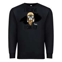 Black I Beleive I Can Fly, Dog, Premium Sweatshirt - Bettercallsaul