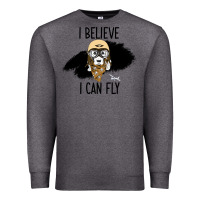 Charcoal Heather I Beleive I Can Fly, Dog, Premium Sweatshirt - Bettercallsaul