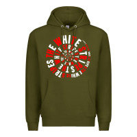 Army Green White Stripes Premium Hoodie - linhVisuals