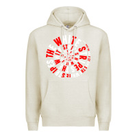 Oatmeal Heather White Stripes Premium Hoodie - linhVisuals