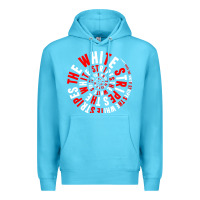 Ocean Blue White Stripes Premium Hoodie - linhVisuals