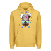 Antique Gold rhino easter bunny ears funny easter eggs hunting sweatshirt Premium Hoodie - linhVisuals