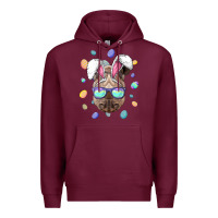 Burgundy rhino easter bunny ears funny easter eggs hunting sweatshirt Premium Hoodie - linhVisuals
