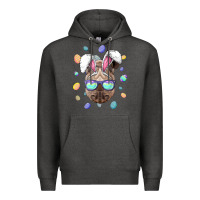 Charcoal Heather rhino easter bunny ears funny easter eggs hunting sweatshirt Premium Hoodie - linhVisuals