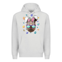 Dove Grey rhino easter bunny ears funny easter eggs hunting sweatshirt Premium Hoodie - linhVisuals