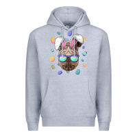 Heather Grey rhino easter bunny ears funny easter eggs hunting sweatshirt Premium Hoodie - linhVisuals