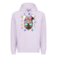 Lilac rhino easter bunny ears funny easter eggs hunting sweatshirt Premium Hoodie - linhVisuals
