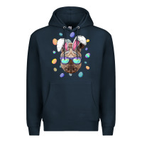 Navy rhino easter bunny ears funny easter eggs hunting sweatshirt Premium Hoodie - linhVisuals