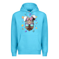 Ocean Blue rhino easter bunny ears funny easter eggs hunting sweatshirt Premium Hoodie - linhVisuals