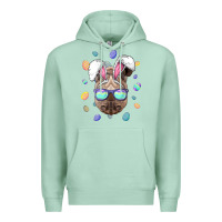 Seafoam rhino easter bunny ears funny easter eggs hunting sweatshirt Premium Hoodie - linhVisuals