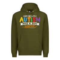 Army Green someone with autism makes me proud Premium Hoodie - linhVisuals