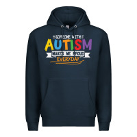 Navy someone with autism makes me proud Premium Hoodie - linhVisuals