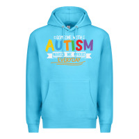 Ocean Blue someone with autism makes me proud Premium Hoodie - linhVisuals