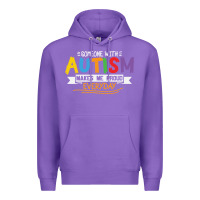 Purple someone with autism makes me proud Premium Hoodie - linhVisuals