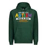 Sports Green someone with autism makes me proud Premium Hoodie - linhVisuals
