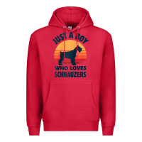 Cardinal schnauzer just a boy who loves dogs men retro vintage sunset raglan ba Premium Hoodie - linhVisuals