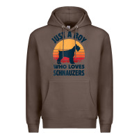 Coffee schnauzer just a boy who loves dogs men retro vintage sunset raglan ba Premium Hoodie - linhVisuals