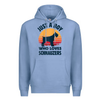 Colony Blue schnauzer just a boy who loves dogs men retro vintage sunset raglan ba Premium Hoodie - linhVisuals