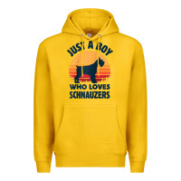 Lemon schnauzer just a boy who loves dogs men retro vintage sunset raglan ba Premium Hoodie - linhVisuals
