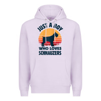 Lilac schnauzer just a boy who loves dogs men retro vintage sunset raglan ba Premium Hoodie - linhVisuals