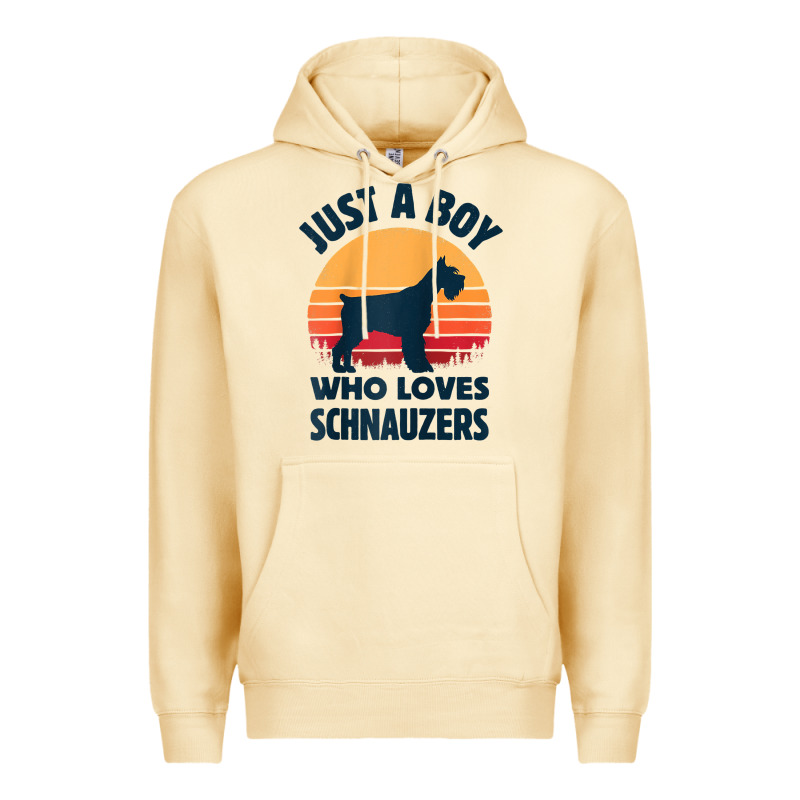 Schnauzer Just A Boy Who Loves Dogs Men Retro Vintage Sunset Raglan Ba Premium Hoodie by linhVisuals | Teevron