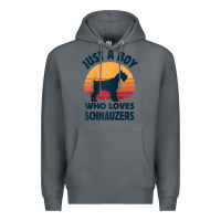 Rock schnauzer just a boy who loves dogs men retro vintage sunset raglan ba Premium Hoodie - linhVisuals