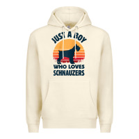 Sandshell schnauzer just a boy who loves dogs men retro vintage sunset raglan ba Premium Hoodie - linhVisuals