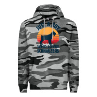 Slate Camo schnauzer just a boy who loves dogs men retro vintage sunset raglan ba Premium Hoodie - linhVisuals