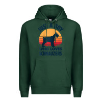 Sports Green schnauzer just a boy who loves dogs men retro vintage sunset raglan ba Premium Hoodie - linhVisuals