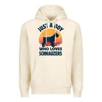 Tofu schnauzer just a boy who loves dogs men retro vintage sunset raglan ba Premium Hoodie - linhVisuals