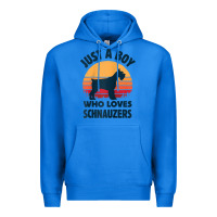 True Royal schnauzer just a boy who loves dogs men retro vintage sunset raglan ba Premium Hoodie - linhVisuals