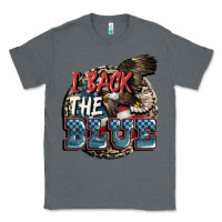 Charcoal Heather I back the blue Classic Tee - FaDigitalArtStudio