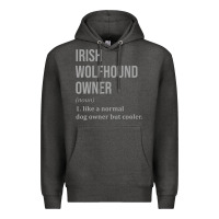 Charcoal Heather irish wolfhound dog funny classic Premium Hoodie - linhVisuals