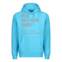 Ocean Blue irish wolfhound dog funny classic Premium Hoodie - linhVisuals