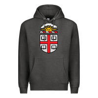 Charcoal Heather brown university coat of arms Premium Hoodie - linhVisuals