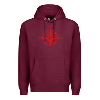 Burgundy compass Premium Hoodie - linhVisuals